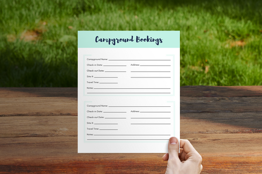 RV Campground Booking Worksheet