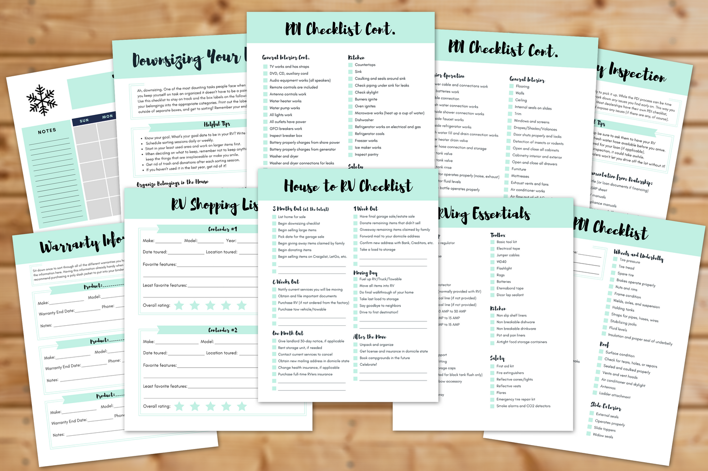 Preparing to RV Bundle || 32 Pages