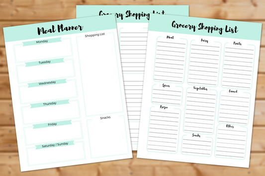 RV Meal Planner & Shopping List || 3 Pages