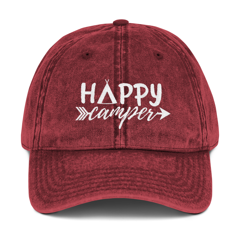 Happy Camper Vintage Cotton Cap