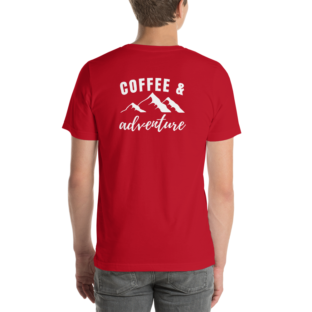 Back of T-Shirt - Coffee and Adventure
