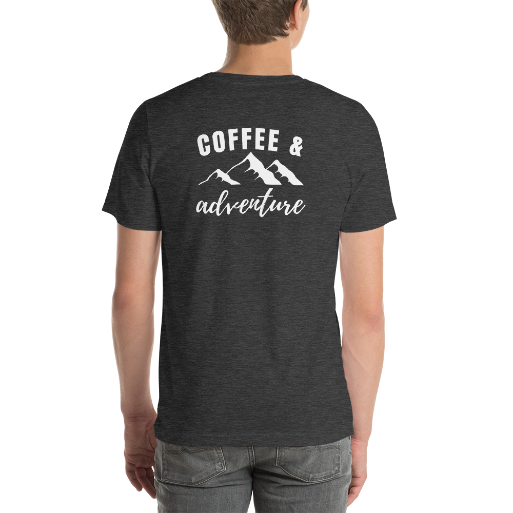 Back of T-Shirt - Coffee and Adventure