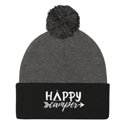 Happy Camper Pom Pom Knit Cap