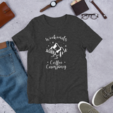 Weekends Coffee Camping with Mountains T-Shirt