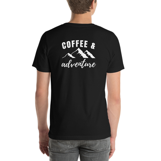 Back of T-Shirt - Coffee and Adventure