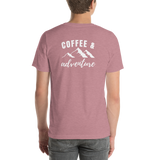 Back of T-Shirt - Coffee and Adventure