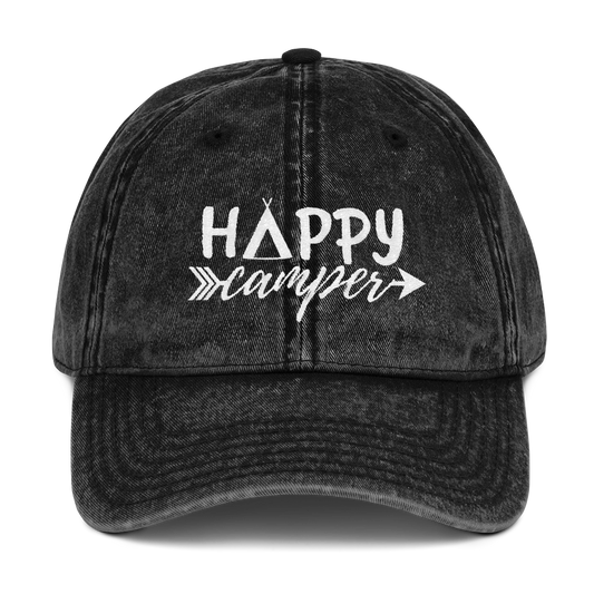 Happy Camper Vintage Cotton Cap